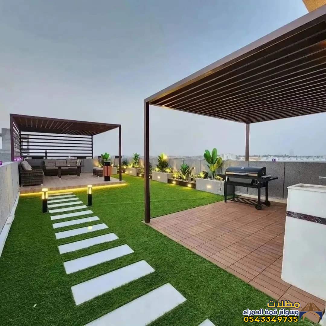 تصميم جلسات خارجيةفي المدينةالمنورة|أحدث مظلات وسواتر حدائق 2027